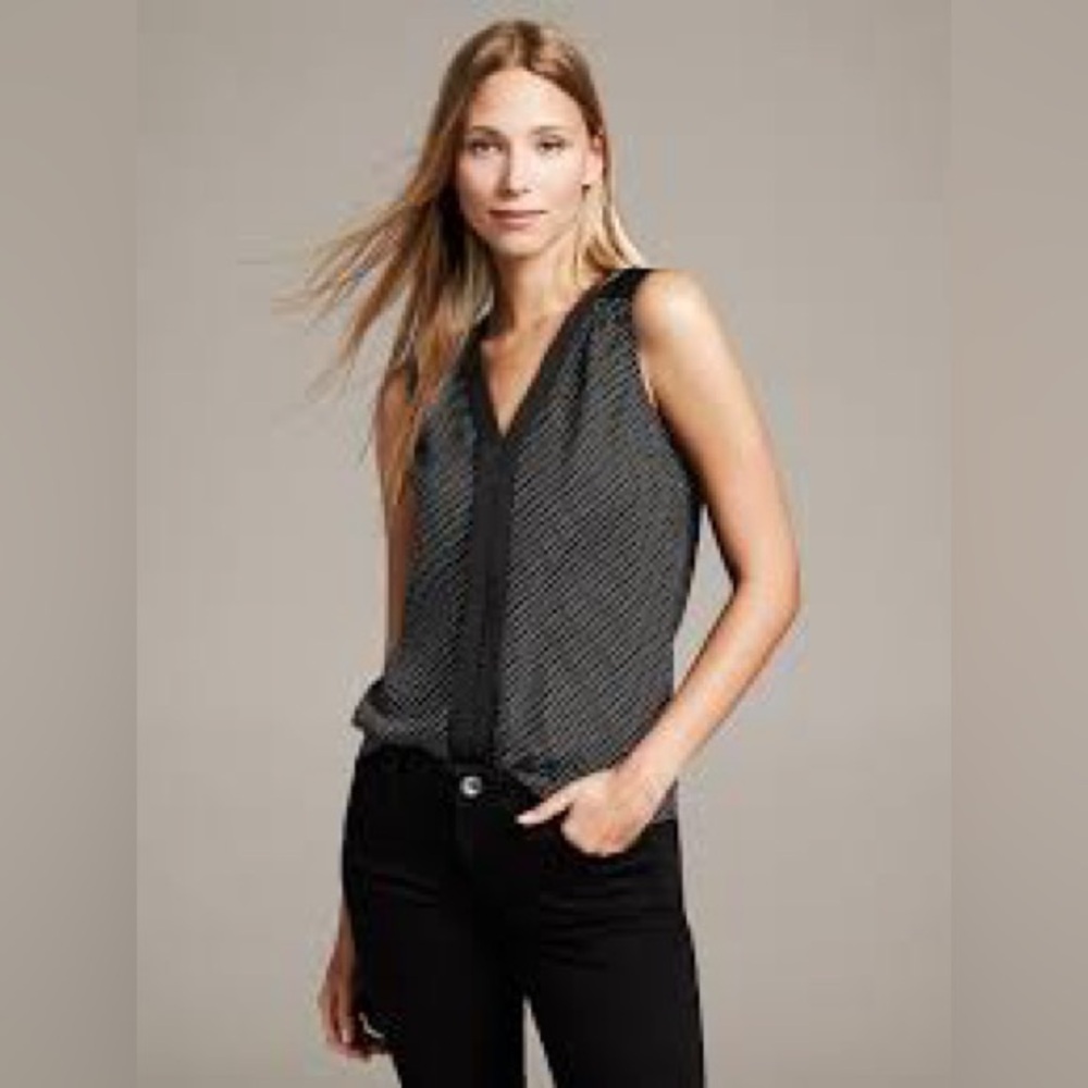 Banana Republic Dot Print Sleeveless Blouse